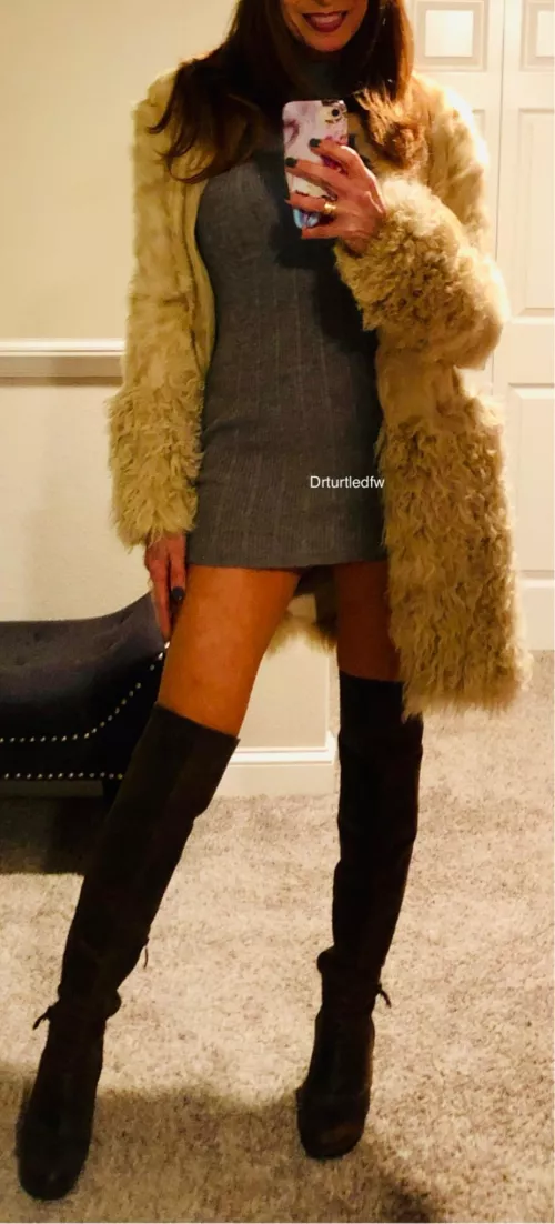 59(f) tight dress and tall boots what do you think? by drturtledfw