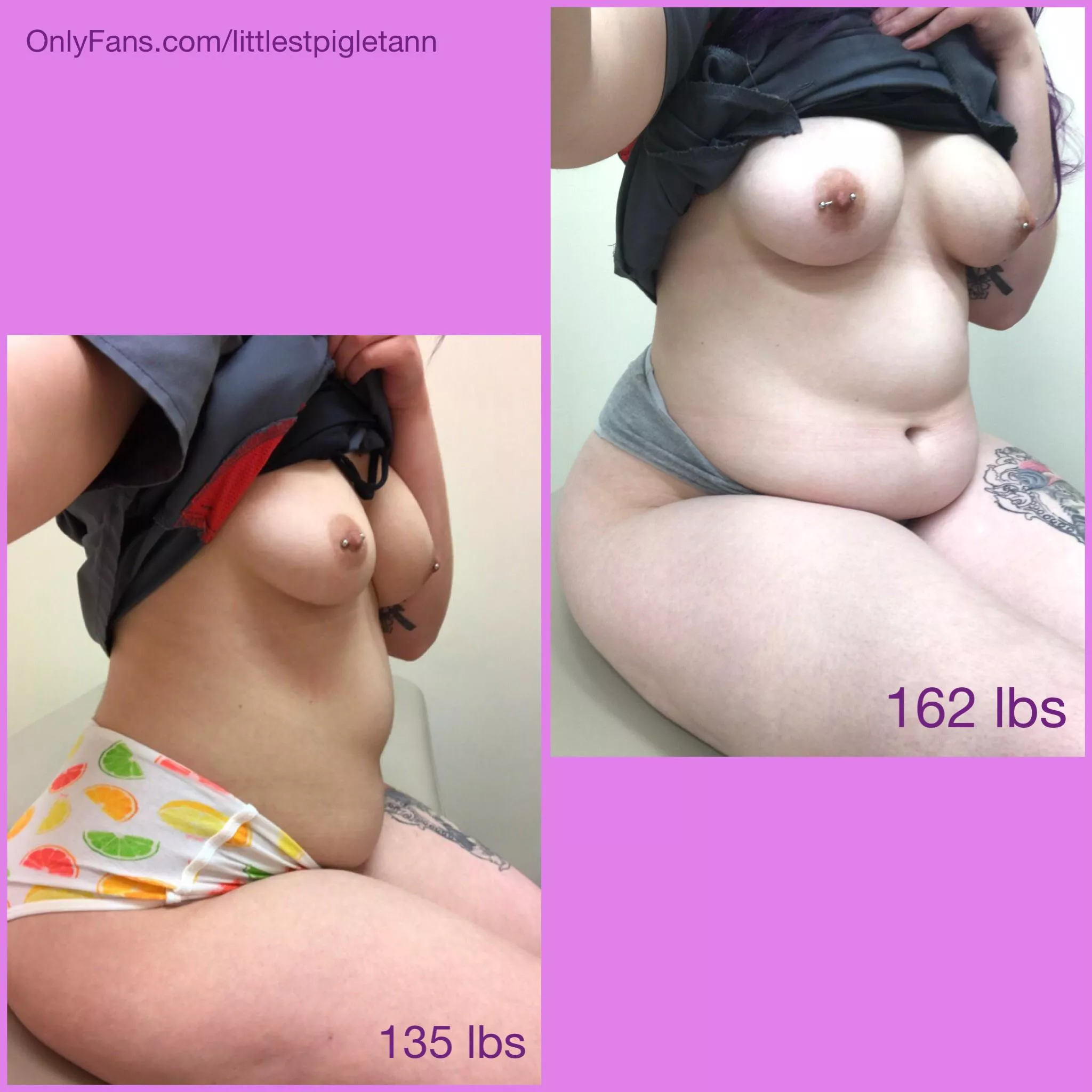 6 month difference 🥰 do u like? posted by littlestpigletann