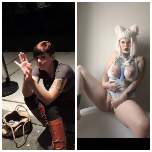 7 years apart, 1,100cc, big lips. This is my first set of implants. Hoping to double this year and get expanders. by SindySchism666