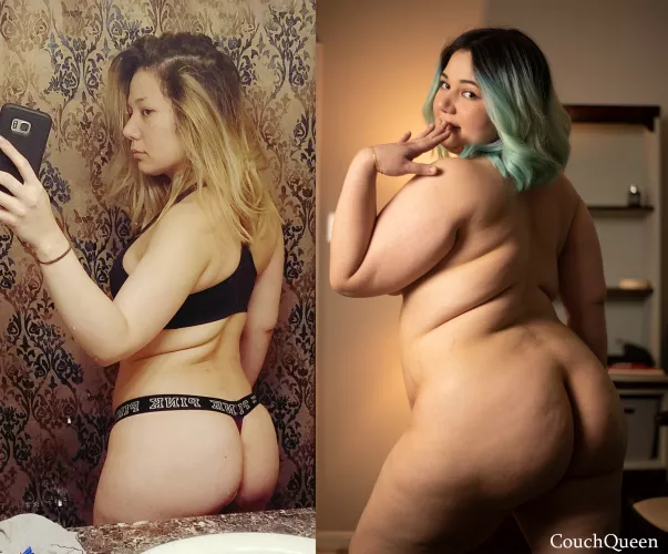 70+ pounds of laziness and enablement between these pictures. by CouchQueenie