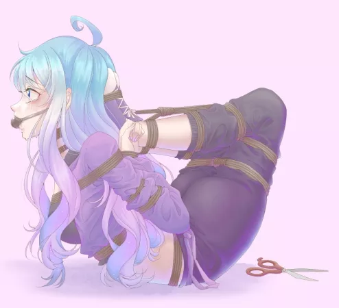 A back breaking hogtie by Step-back