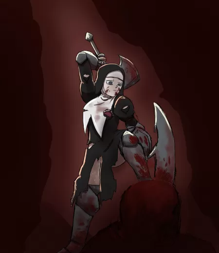 A badass nun warrior! (Fanart of punipaws' character) (OC) by Alex__Art