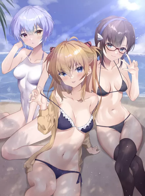 A beach episode. [Evangelion] by chilidirigible