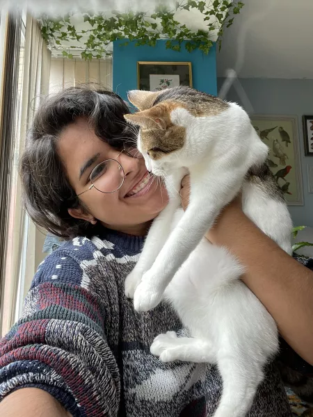 A boi with her catto 🥰 [oc] by MayaPetitee