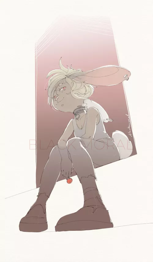 A bunny and a Lollypop! Original digital art. by BlackMoralArt