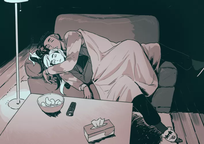 A comfy night together (Pokemon) by Servicefulbunny