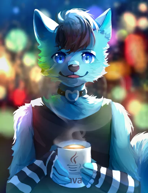 A cup of coffee! (Art by willghost on Fiverr) by AsenaWolfy