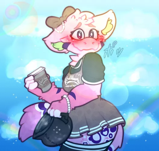 A cute barista ☕💖 ( art by me ) by artsydoe