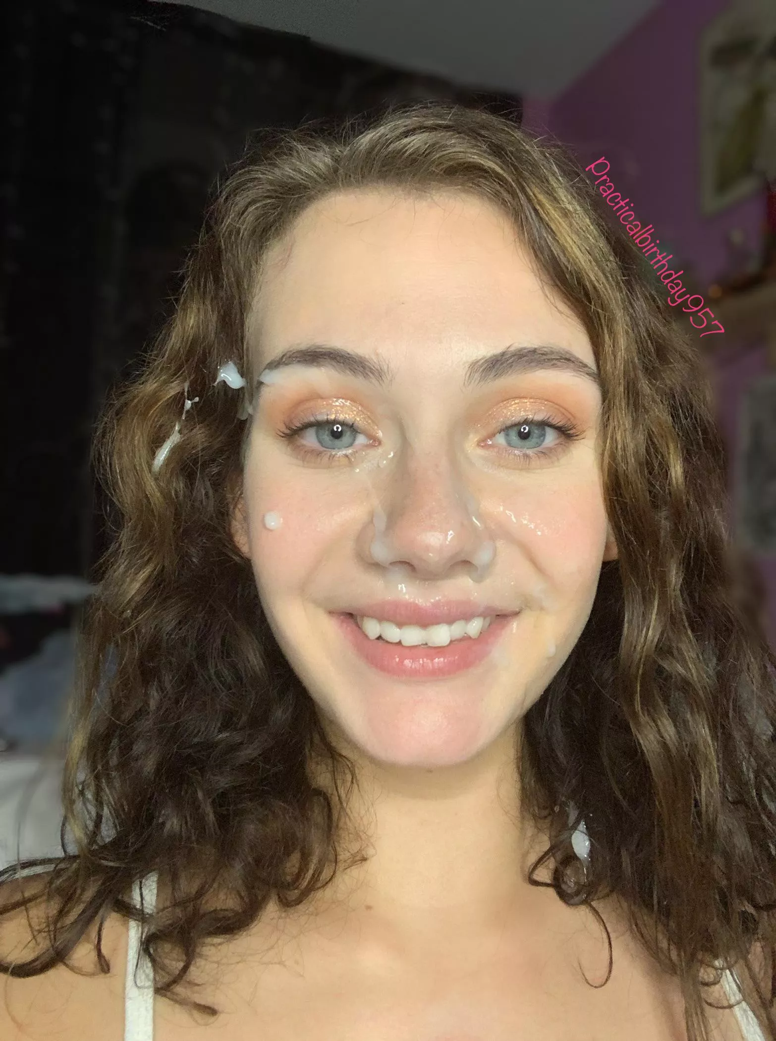 A face of makeup deserved a big load to ruin it 😛 posted by PracticalBirthday957