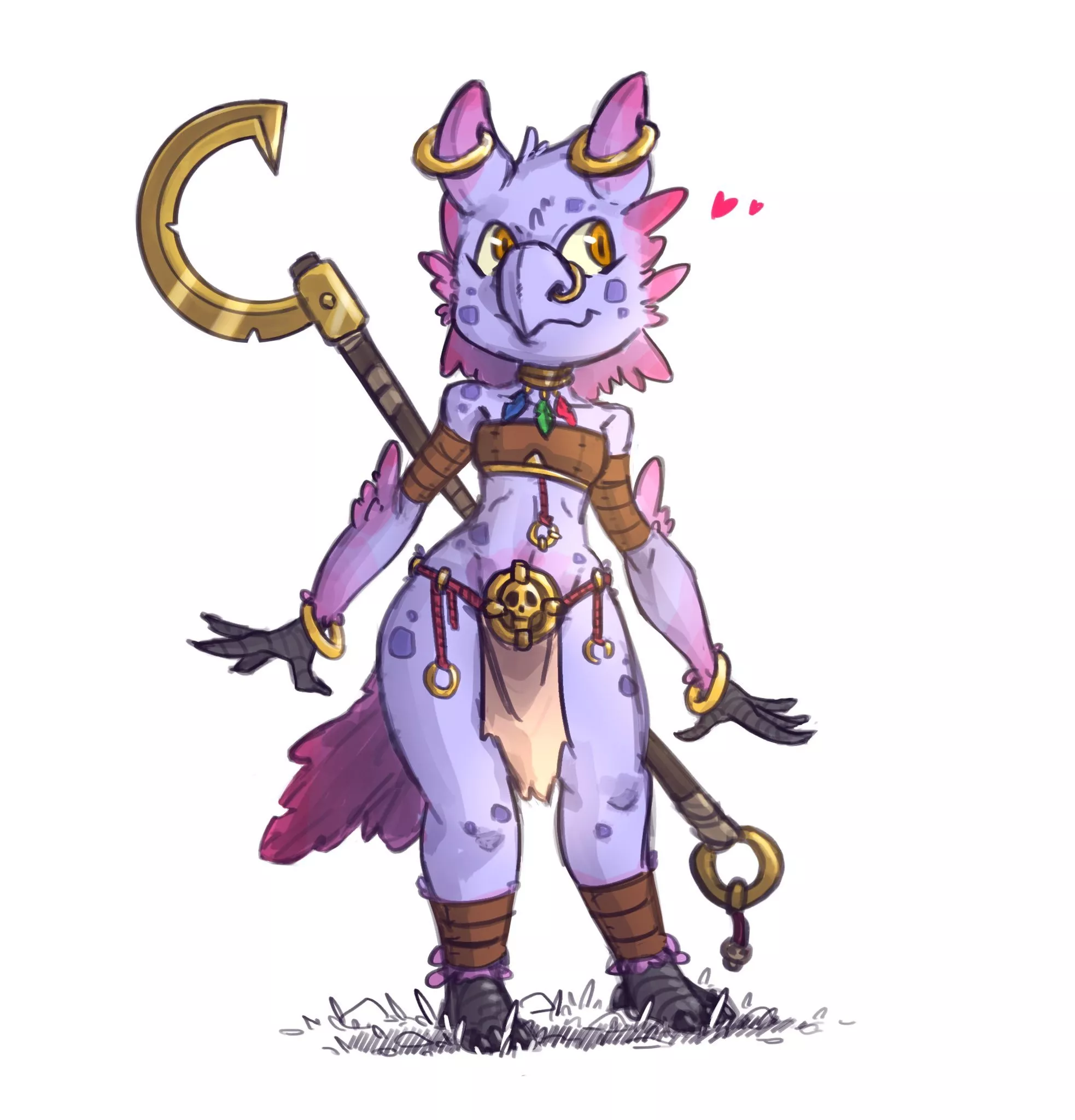 A feathered Kobold girl by @Gobb_u posted by morapol