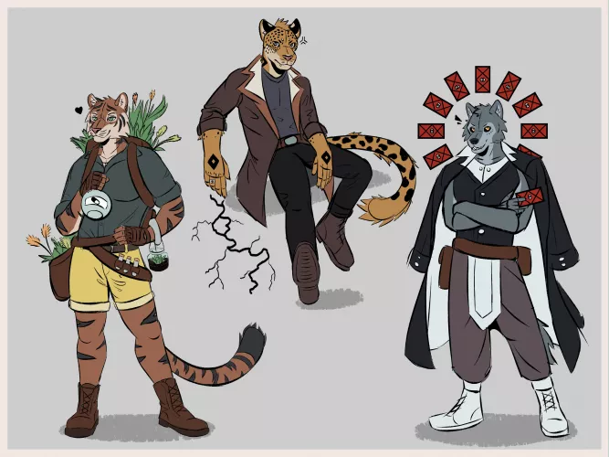 A few Oc’s I made inspired by DnD! (Art by me, @more_picante on twitter) by Scaryturtle109