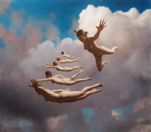 A flock of flying girls (Harry Holland) by zadie_backinblack