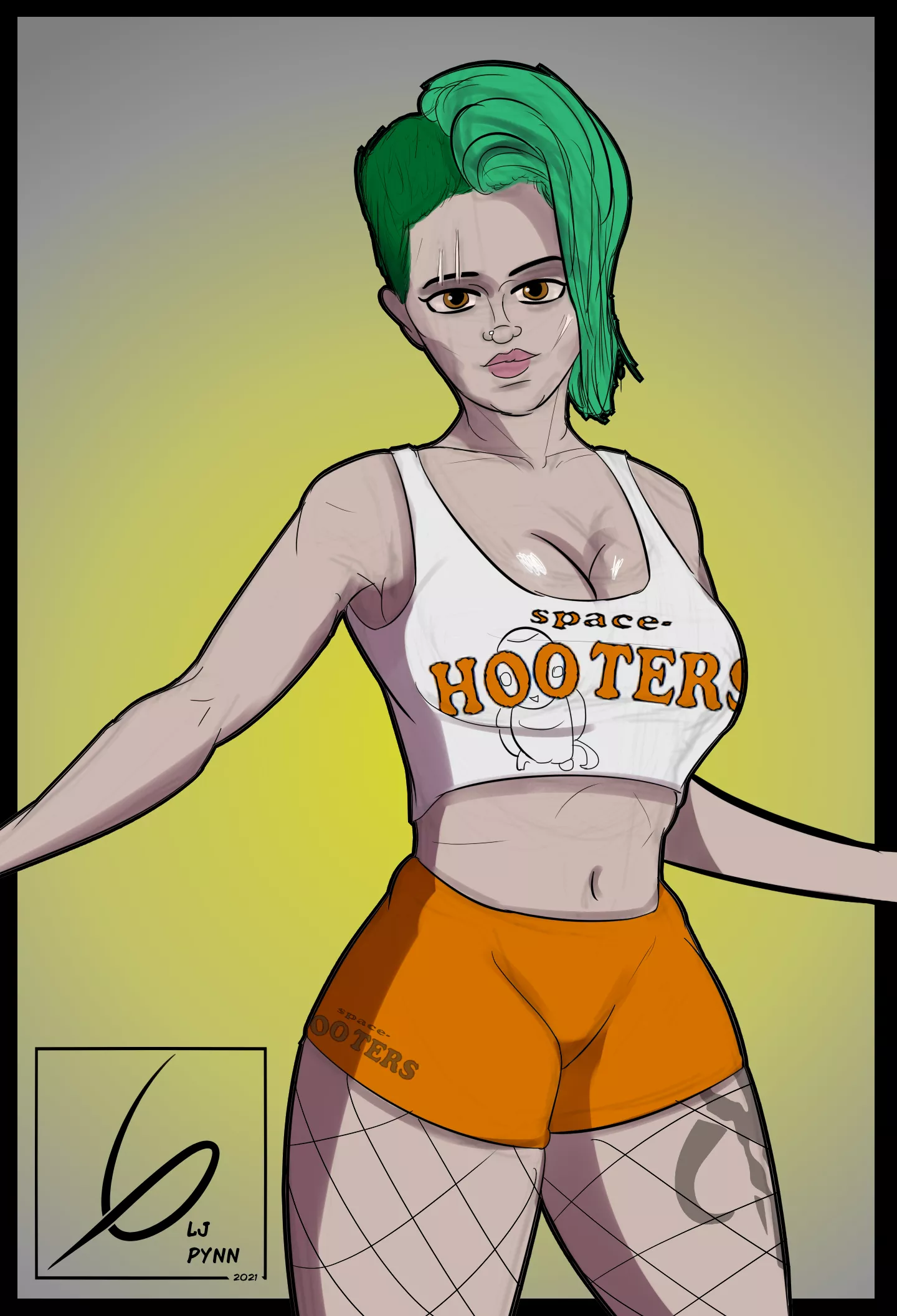A Friend Suggested my Mando OC M'rina was Suited to Work at Space-Hooters (@LjPynn) posted by LJ_Pynn