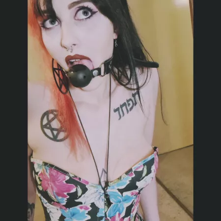 A gag can't stop a brat like me 😝 by _LittleMissK_