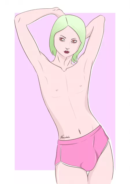 A goth boy in pink by nirrhiti