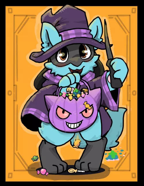 A Halloween Riolu I drew! (@shen_tokki) by TheGumpSquad