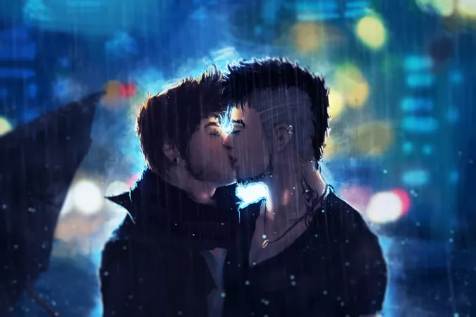 A Kiss in the Rain by Ronald Kuang by Lol33ta