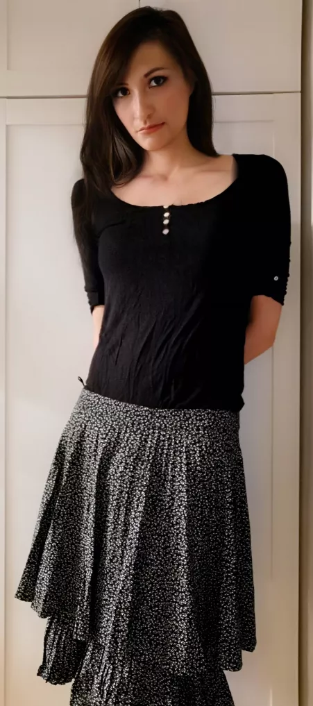 A less revealing outfit, a little more makeup and an attempt at a smile. Have a great weekend everyone! by Wannabemeg