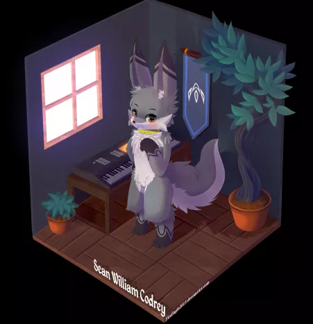 A li'l perspective drawing with my OC (Art by me @Scodrey on Twitter) by FireEagle2015