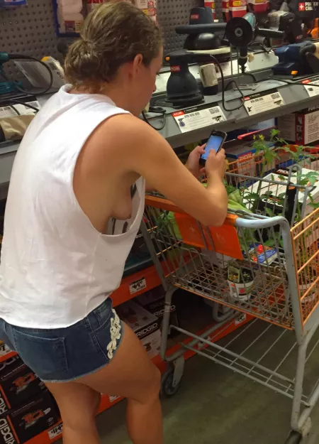 A little side boob at The Home Depot by -MyThrowaway--