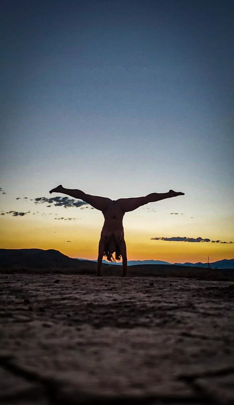 A little upside down in the desert sunset. posted by himaintenancehippie