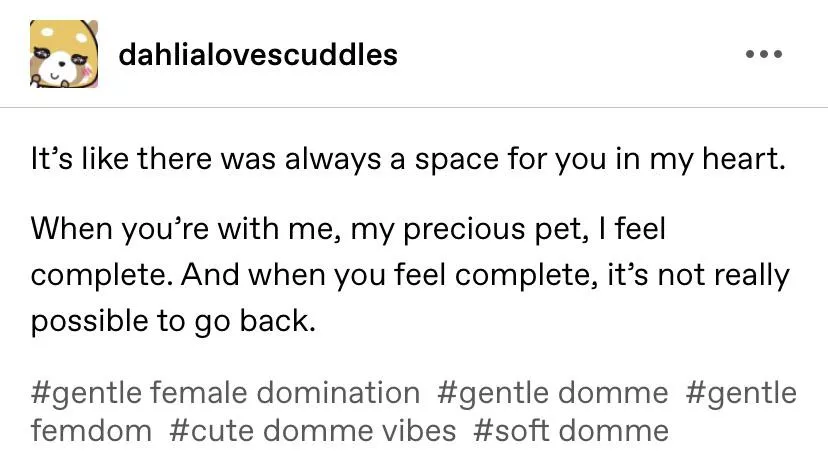 A love letter to my collared submissive posted by dahlialoves