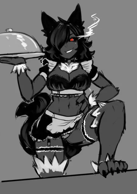A maid hellhound by N_sujeto_aburrido
