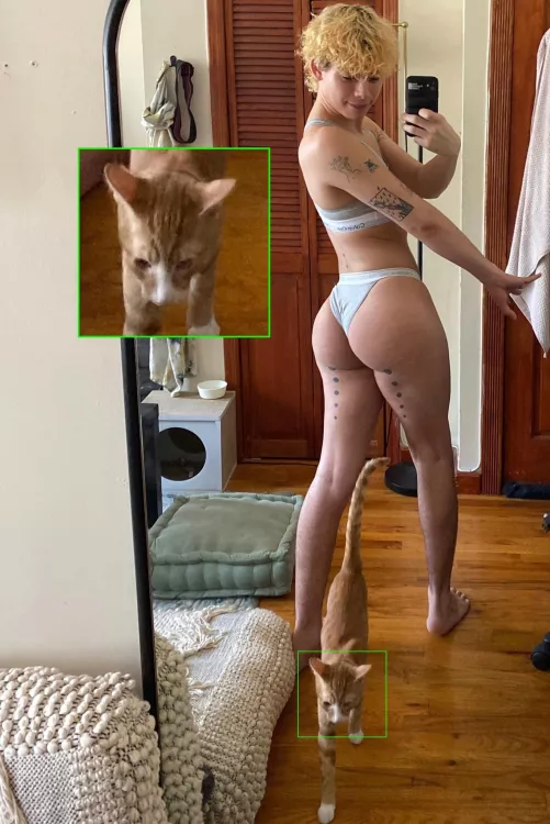 a non-binary boi & their non-binary cat by dumbanddewy