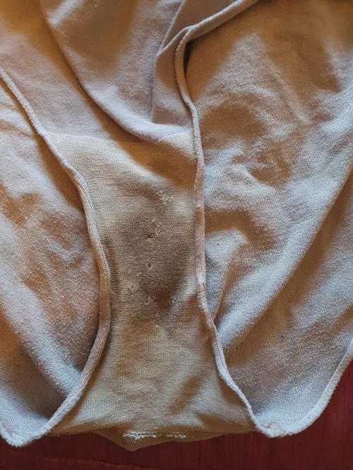 A pair of the wife's wet pass dribbled panties