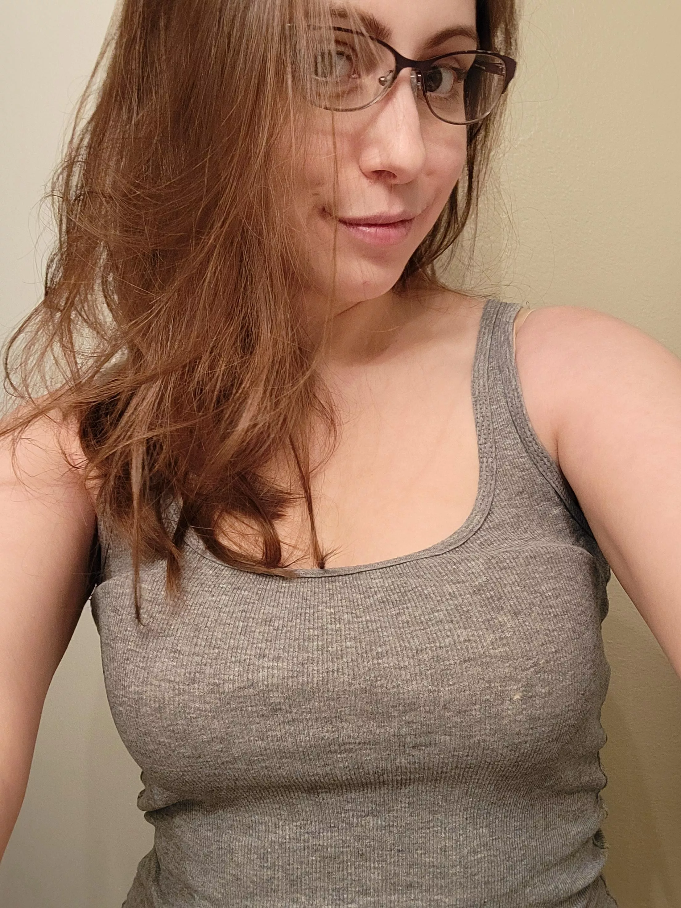 A rare clothed, but braless, pic...but my hair looked GREAT posted by shattered-porcelain