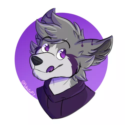 A silly wolf appears! (Art by me, @PokatoFry on Twitter) by PokatoFry