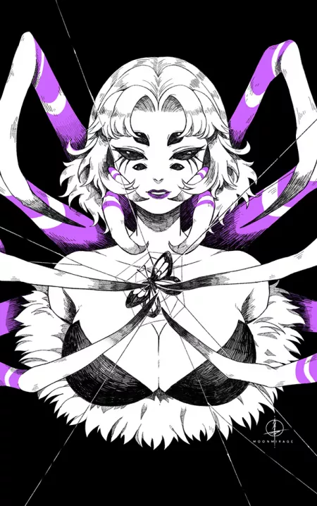 A Spider And A Butterfly (MoonMirage) by ScrimshawSnuffer
