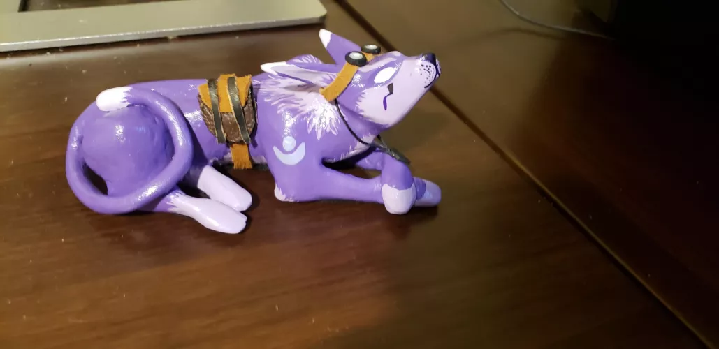 A statue of my fursona! A night Elf druid by alnarra_1