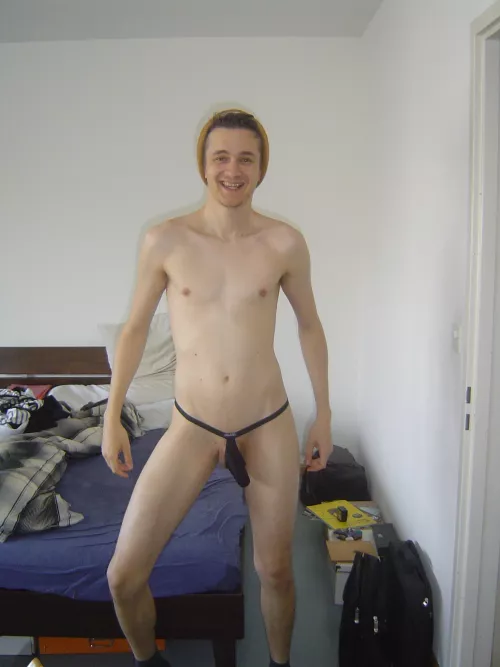 A twink, lean gentleman Stripper with cap and string. Let's go. by rnw_ch