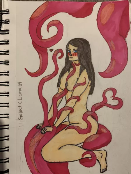 About to be absolutely loved by these tentacles!!!~ (Original) [Female] by GalacticLlama04