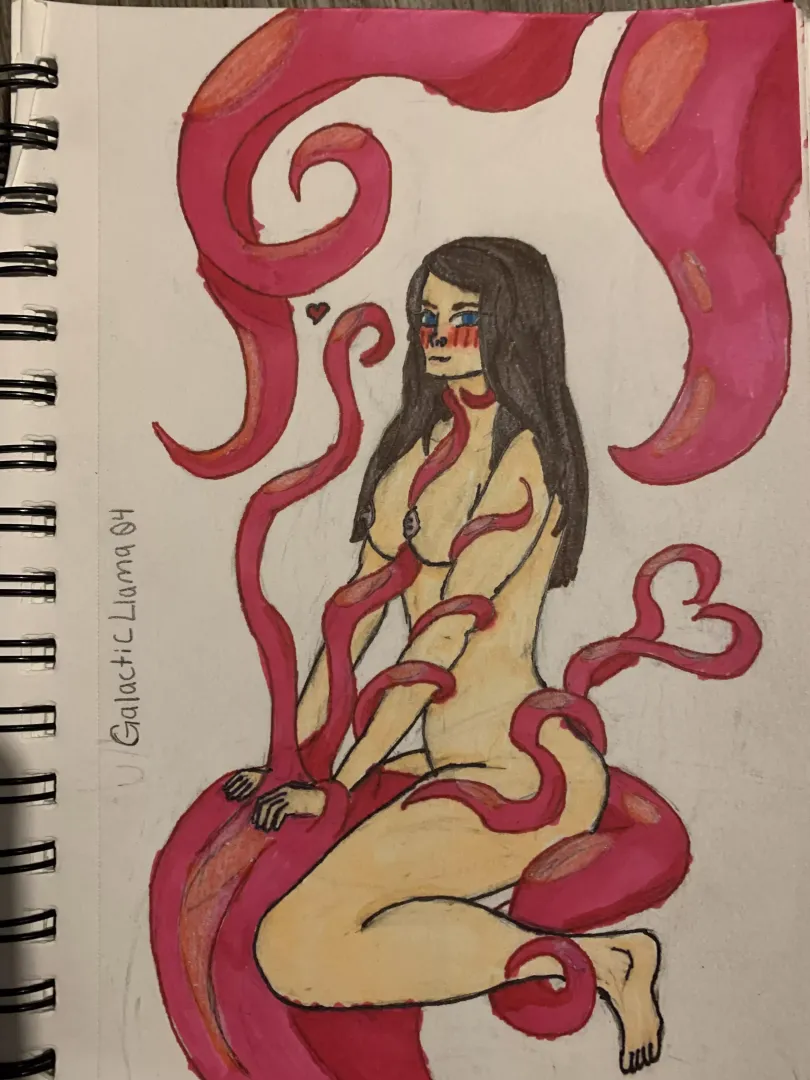 About to be absolutely loved by these tentacles!!!~ (Original) [Female] posted by GalacticLlama04