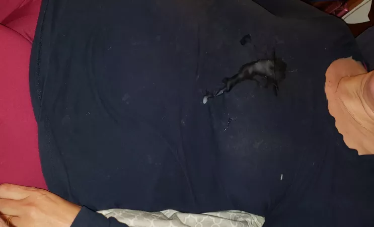 Adding the newest load to my cumstained blouse (OC) by cumfoot2003