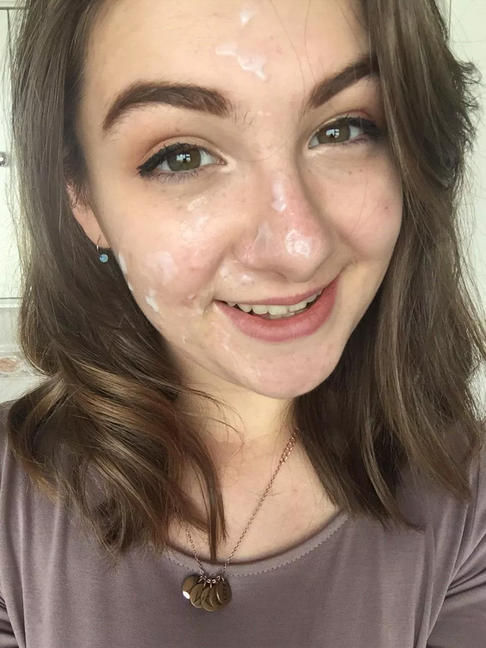 Adorable Brunette asks her followers if they think cum will help her complexion posted by andifhedoesnt