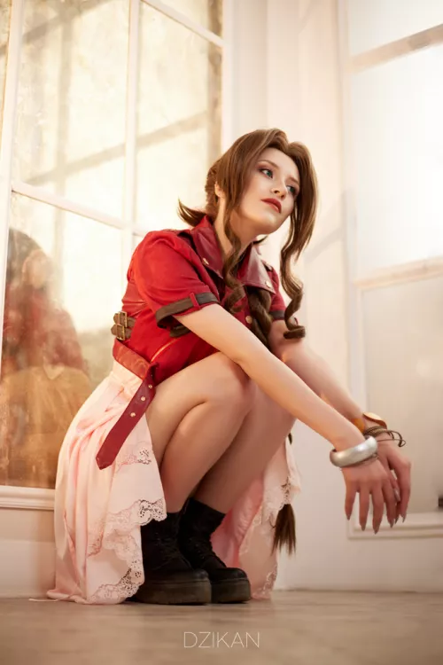 Aeris Gainsborough cosplay photoshoot by Dzikan (FFVII) by MaoDzikan