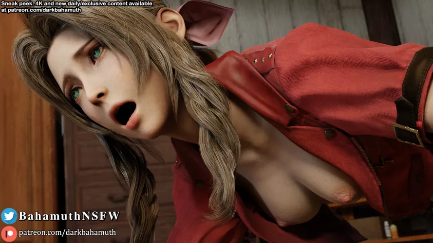 Aerith sneak peek (BahamuthNSFW) by Darkbahamuth