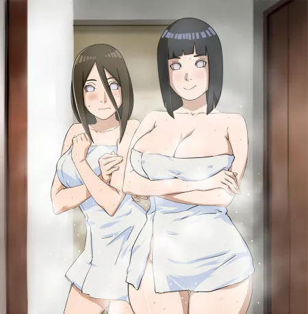 After Bath Hyuga sisters by moiXXjo