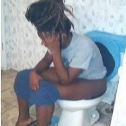 After eating the 4pc nugget meal I bought her my friend Keke kept her word and took a SHIT for me on cam! (Didn't wipe her ass!) posted by rat_hos_exposed