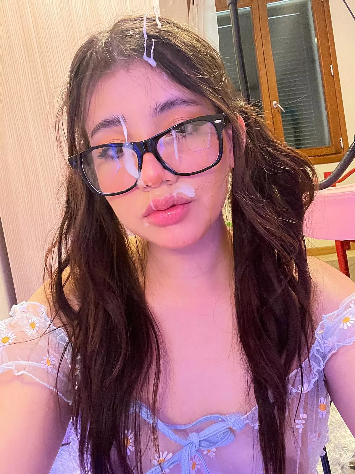 After fucking and getting a load on my face, I took a selfie posted by LovingEli1