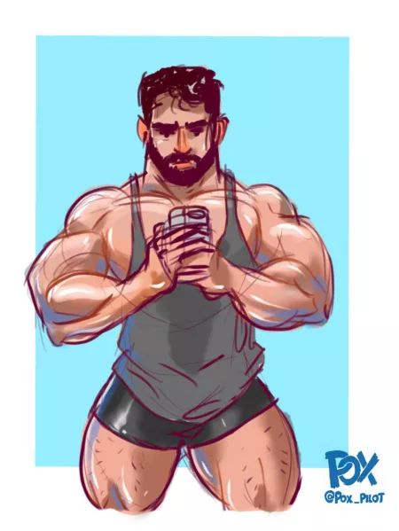 After gym! Art by me by Poxpilot