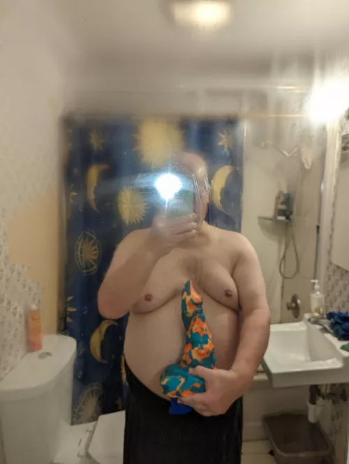 After stretching in the shower. My L/M Demondick is my go to starter he will open you up and is just long enough to let you know there is a second door to conquer. by ResolveDesperate6352