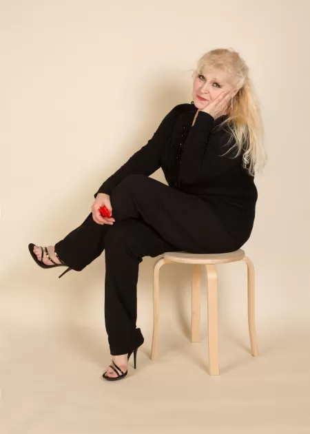 Aged blonde in black by sexyfeetexpo