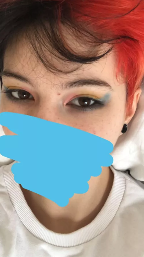 Ahh eye reveal xd here’s the makeup I did for pride by Apprehensive-Bus8869