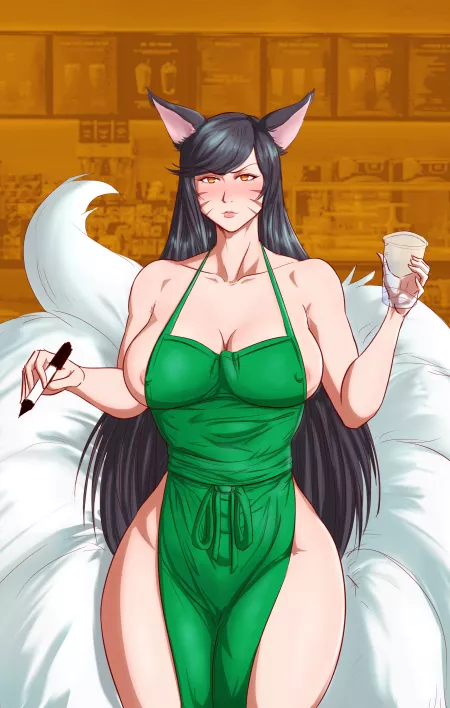 Ahri Starbucks (Nira_moli) by Karin096