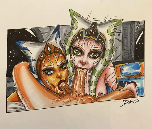 Ahsoka and my OC Niisha enjoying the D on a spaceship 🍆💦 (darko_tattoo) by Darko_tattoo