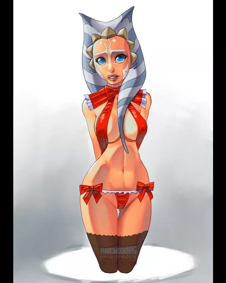 Ahsoka in festive Life Day garb (art by me HardmodeNRG) [Clone Wars] posted by hardmodeNRG